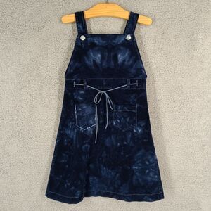 Vtg Un‎ Deux Toi Toddler Girls 5 Navy Blue Made in Canada Jumper Dress Velvet